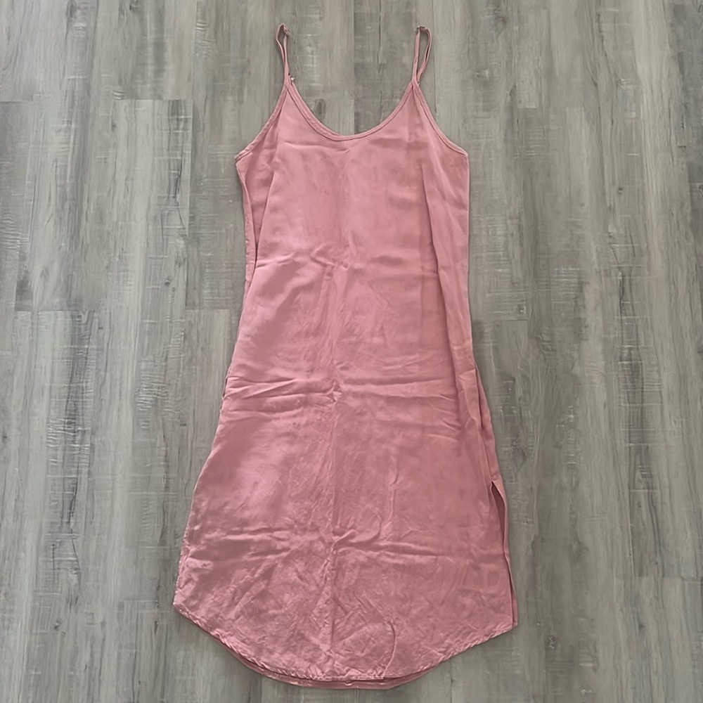 Dusty Pink Linen Slip Dress